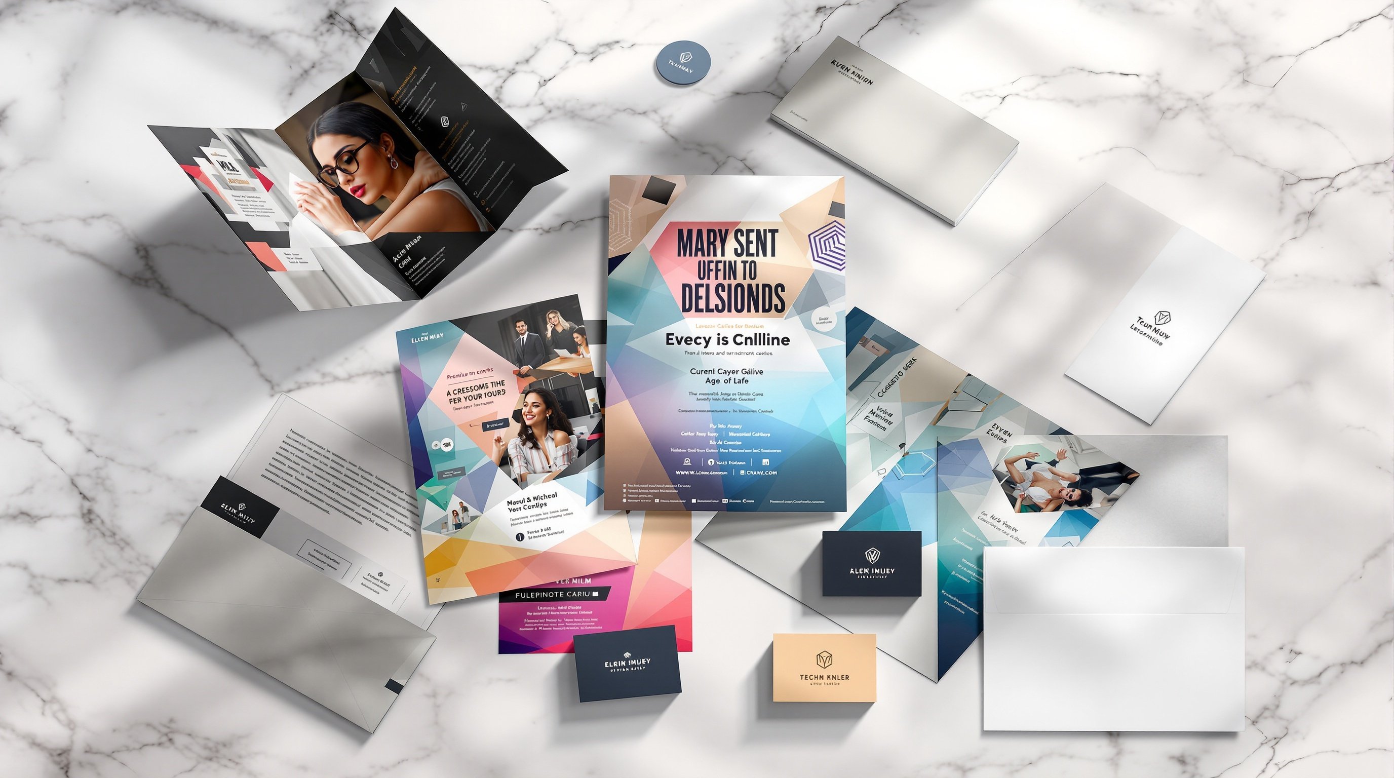 Print materials collage